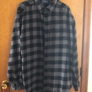 Black and gray flannel shirt